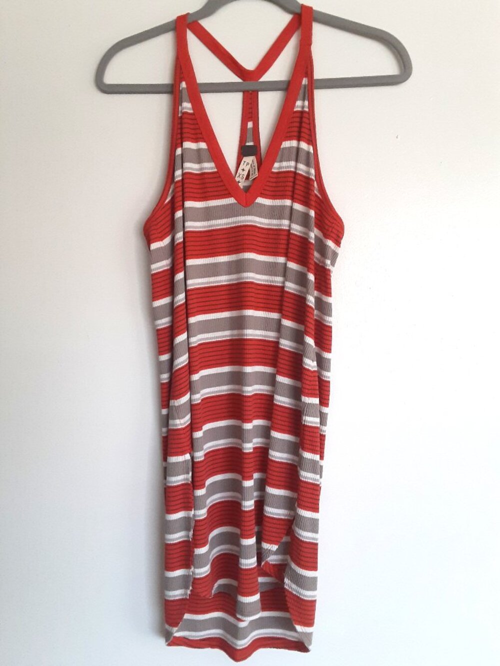 Free People Loui Stripe Racerback Tunic Tank Top | Size Extra Small